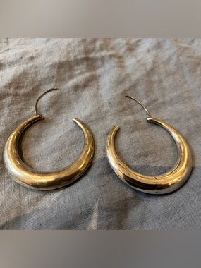 Silver chunky hoop earrings